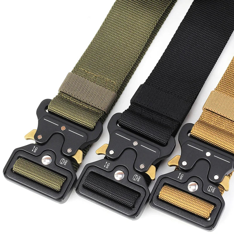 CEINTURE MILITAIRE AVEC BOUCLE EN MÉTAL