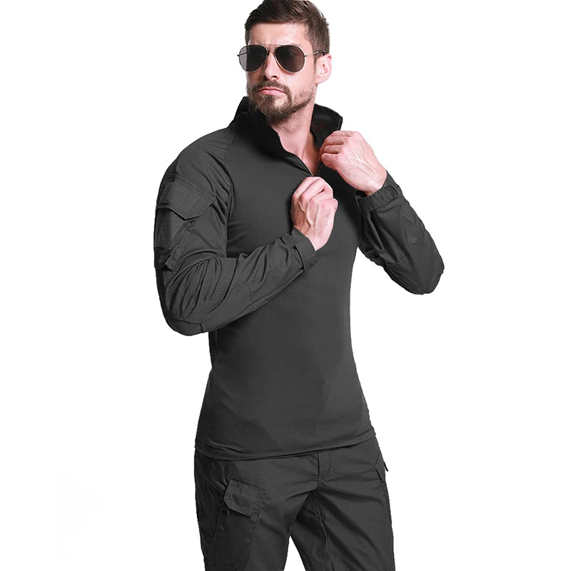 T-SHIRT MILITAIRE EN TISSU ÉLASTIQUE
