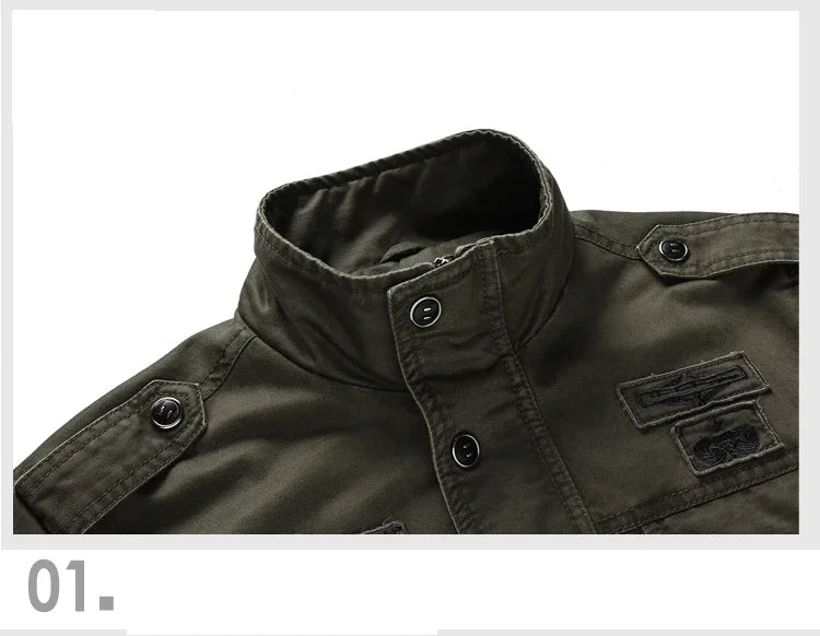 VESTE MILITAIRE KAKI HOMME