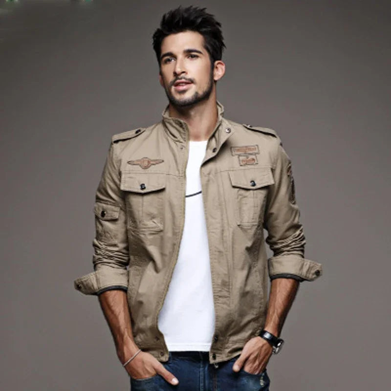 VESTE MILITAIRE KAKI HOMME