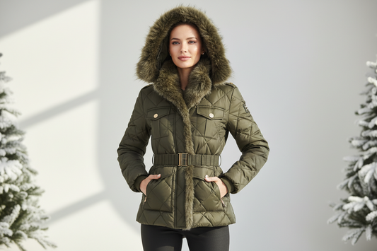 Doudoune militaire femme fausse fourrure : élégance et confort cet hiver