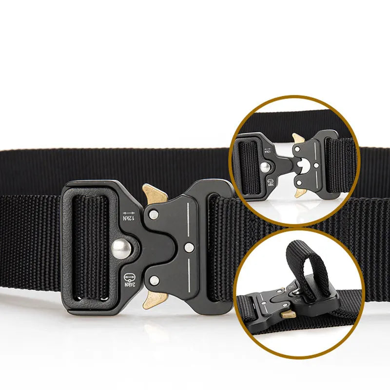 CEINTURE MILITAIRE AVEC BOUCLE EN MÉTAL