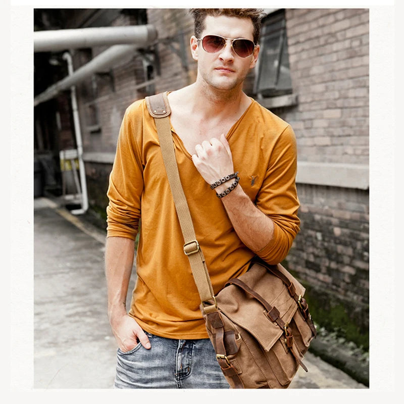 SAC MILITAIRE VINTAGE EN TOILE