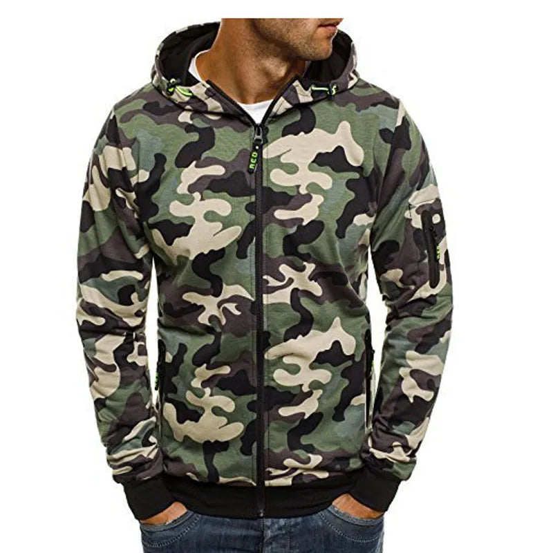 SWEAT A CAPUCHE MILITAIRE HOMME