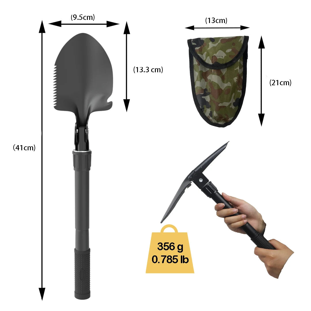 PELLE PLIANTE DE CAMPING MULTIFONCTIONNELLE 4 EN 1