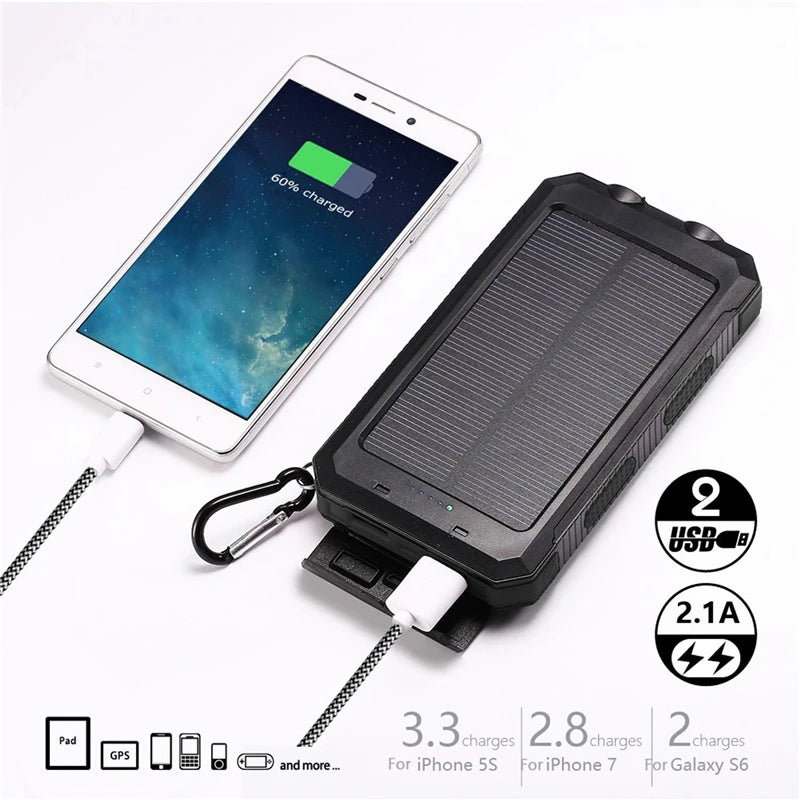 CHARGEUR SOLAIRE - CHARGEUR AVEC LAMPE D'ECLAIRAGE