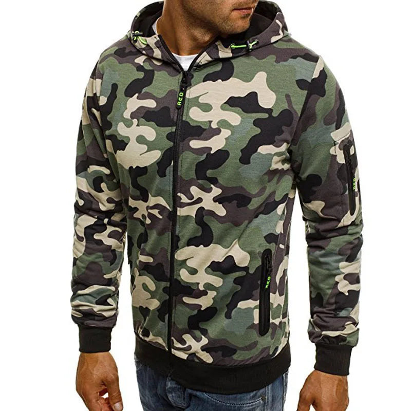 SWEAT A CAPUCHE MILITAIRE HOMME